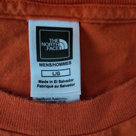 The North Face Men's Large Orange S/S T-Shirt EUC - Picture 2 of 5